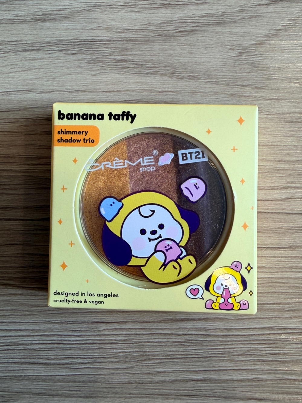 The Crème Shop Shimmery Shadow Trio BT21 Chimmy Banana Taffy